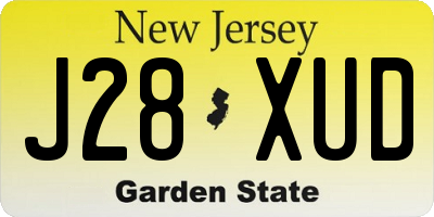 NJ license plate J28XUD