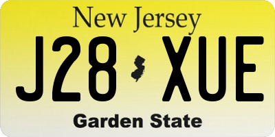 NJ license plate J28XUE