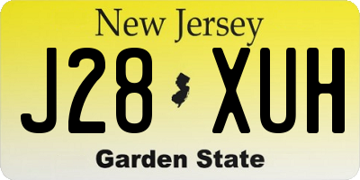 NJ license plate J28XUH