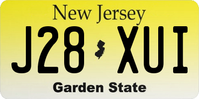 NJ license plate J28XUI