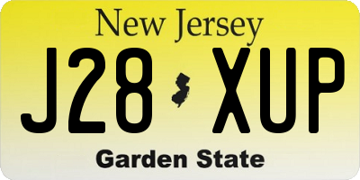 NJ license plate J28XUP