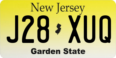 NJ license plate J28XUQ