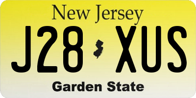 NJ license plate J28XUS