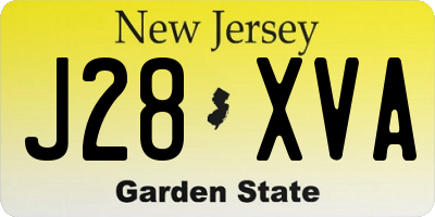 NJ license plate J28XVA