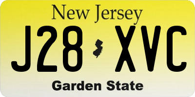 NJ license plate J28XVC