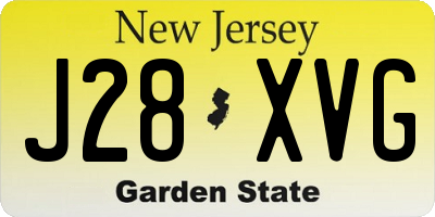 NJ license plate J28XVG