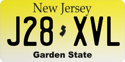 NJ license plate J28XVL