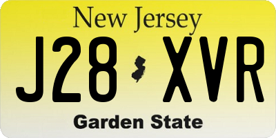 NJ license plate J28XVR