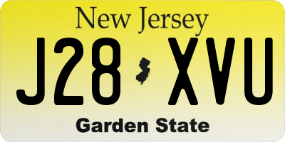 NJ license plate J28XVU