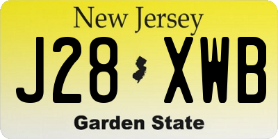 NJ license plate J28XWB