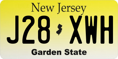 NJ license plate J28XWH