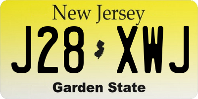 NJ license plate J28XWJ