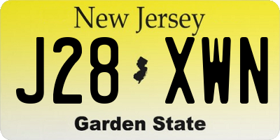 NJ license plate J28XWN