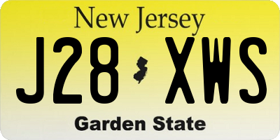 NJ license plate J28XWS