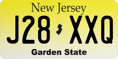 NJ license plate J28XXQ