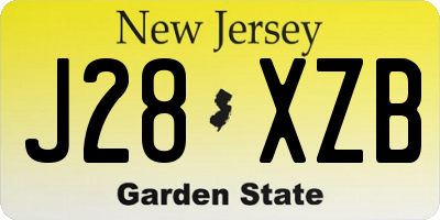 NJ license plate J28XZB