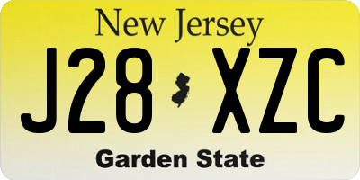 NJ license plate J28XZC