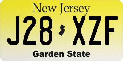 NJ license plate J28XZF