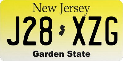 NJ license plate J28XZG