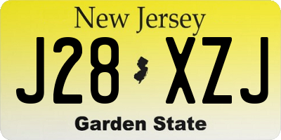NJ license plate J28XZJ