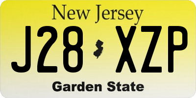 NJ license plate J28XZP