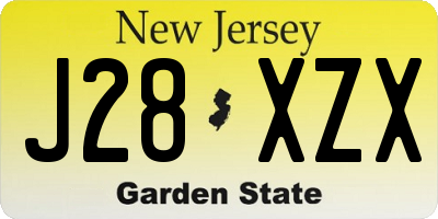 NJ license plate J28XZX