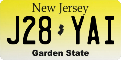 NJ license plate J28YAI