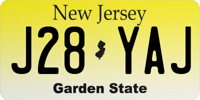NJ license plate J28YAJ