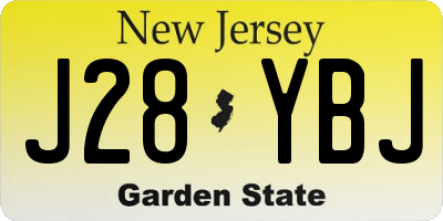 NJ license plate J28YBJ