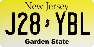 NJ license plate J28YBL