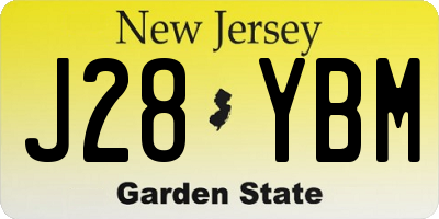 NJ license plate J28YBM