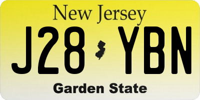 NJ license plate J28YBN