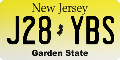 NJ license plate J28YBS