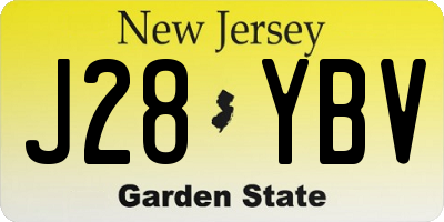 NJ license plate J28YBV