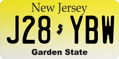 NJ license plate J28YBW