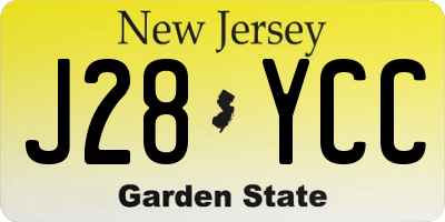 NJ license plate J28YCC