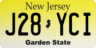 NJ license plate J28YCI