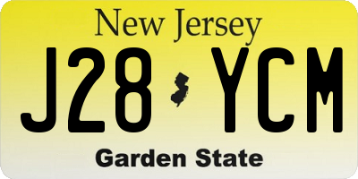 NJ license plate J28YCM