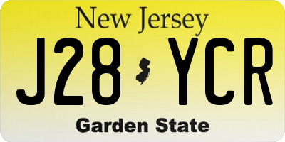 NJ license plate J28YCR
