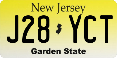 NJ license plate J28YCT
