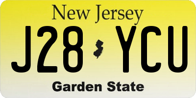 NJ license plate J28YCU