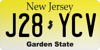 NJ license plate J28YCV