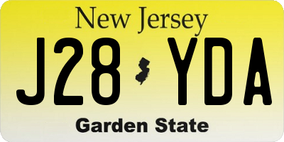 NJ license plate J28YDA