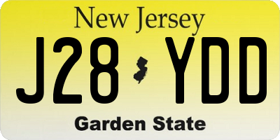 NJ license plate J28YDD