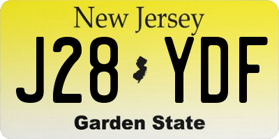 NJ license plate J28YDF