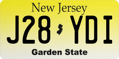 NJ license plate J28YDI