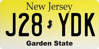 NJ license plate J28YDK