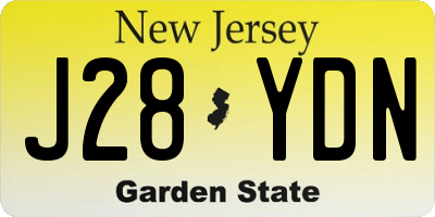 NJ license plate J28YDN