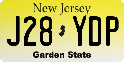 NJ license plate J28YDP
