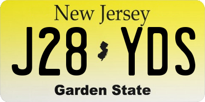 NJ license plate J28YDS